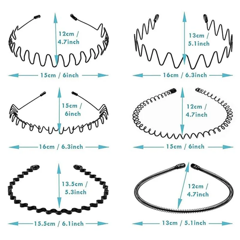 Suitable Curly Metal Headbands