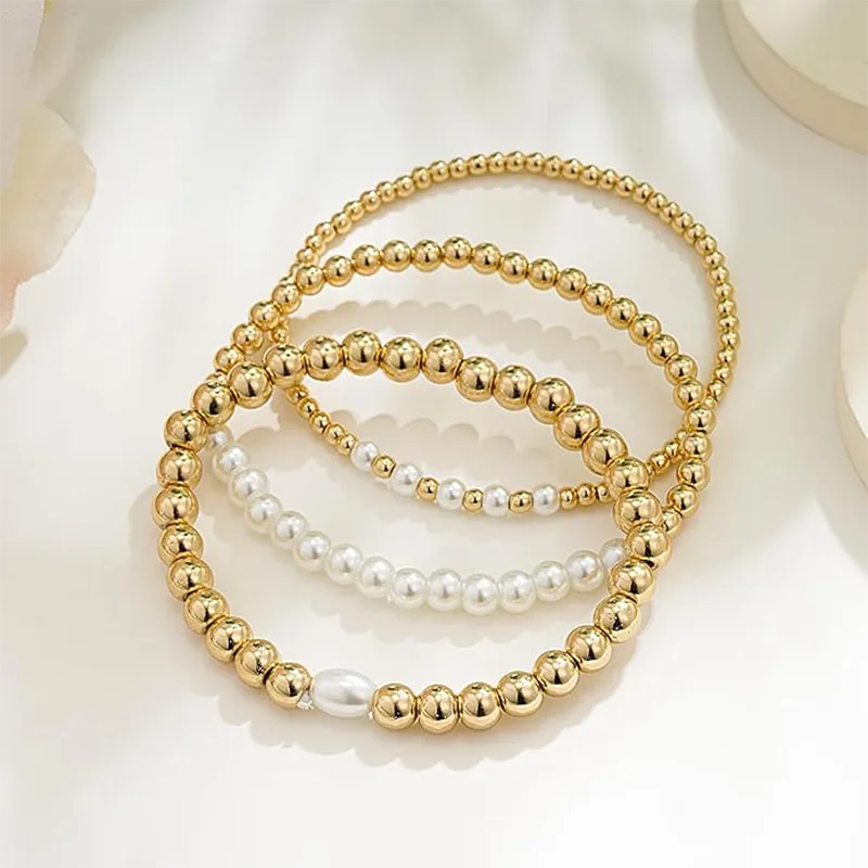 أساور خرز اللؤلؤ للنساء